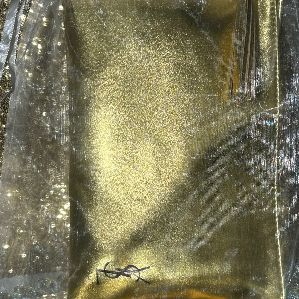 YSL Cosmetic Bundle Metallic Bag 10” x 6.5”, Black Opium 10 ml & 2 Oil Sticks - Picture 10 of 11